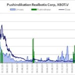 Verlauf von Aktienkurs und Handelsumsatz, aus denen der Pushindikator abgeleitet wird